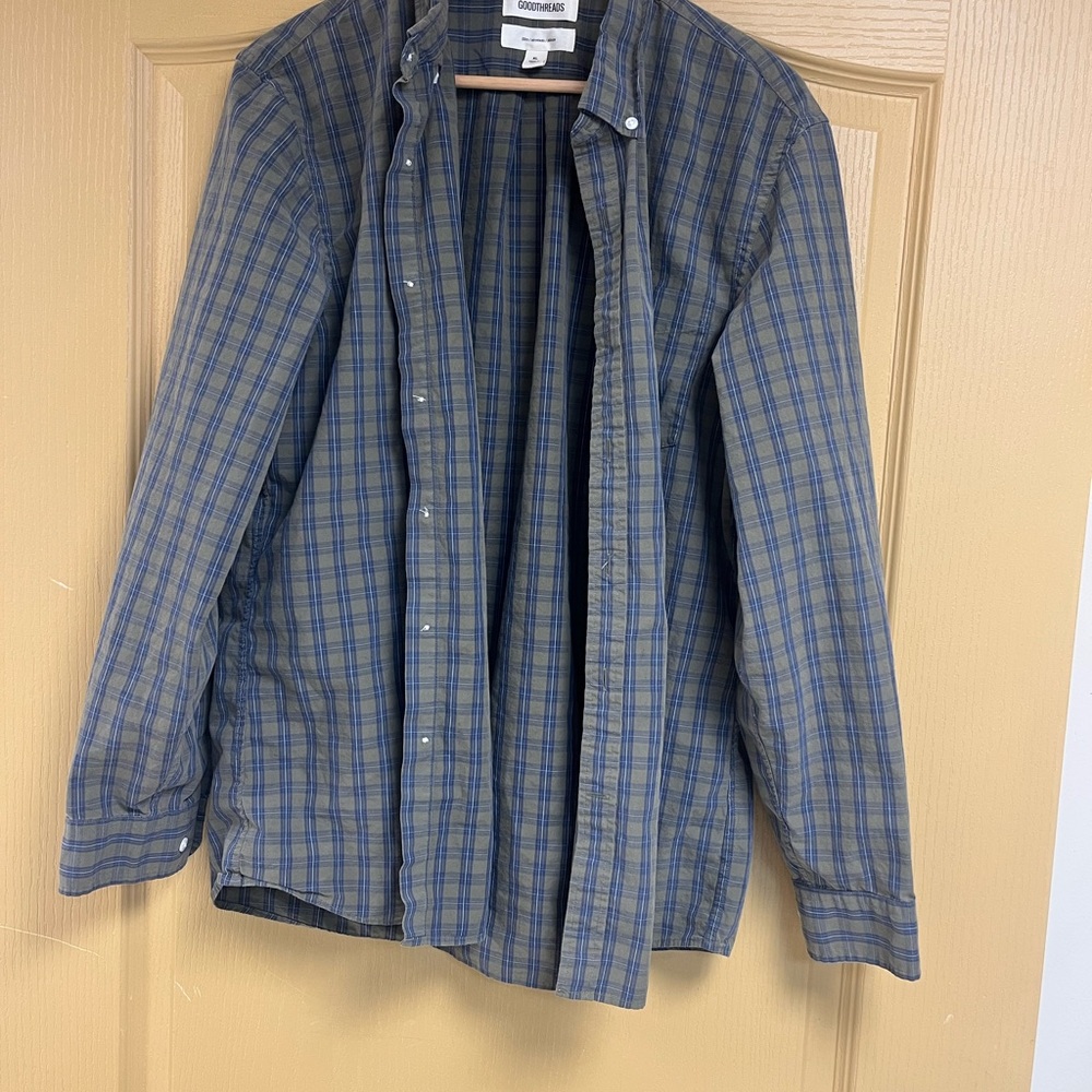Men's Blue Plaid Shirt